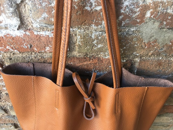 Tote Leather Bag in Dark CAMEL Brown. Leather Shopper in Saddle Brown.natural GENUINE Leather. Large TAN Brown Bag for Your Laptop Books Etsy UK