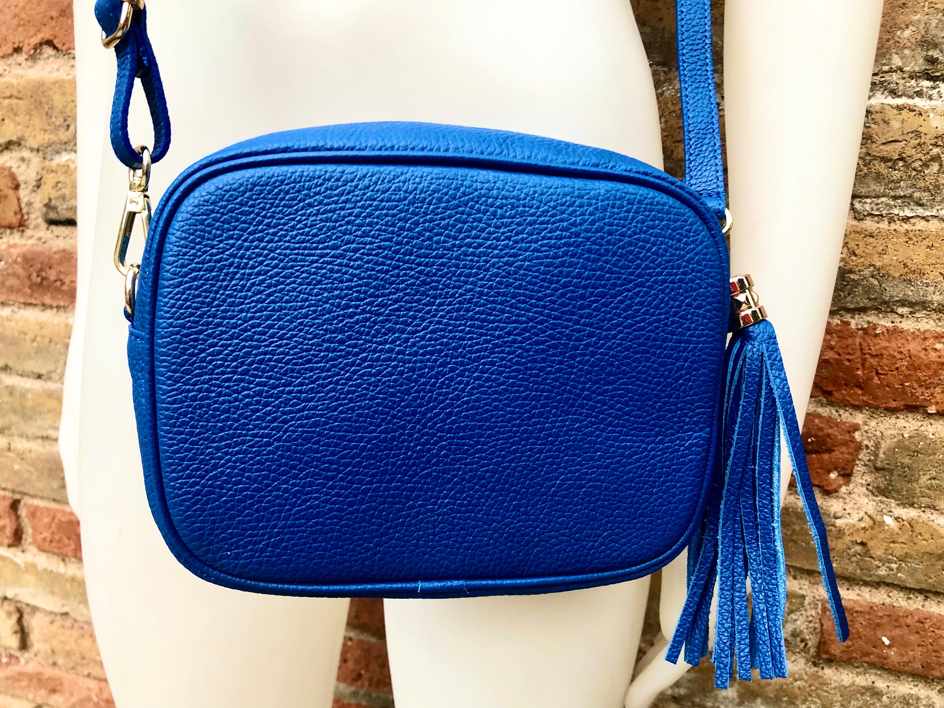 Cobalt blue leather handbag hotsell