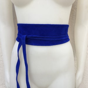 Blue Real Leather Obi Belt Corset Belt Sky Blue Sash Belt Double Wrap Blue Wide Belt Blue Cinch Belt