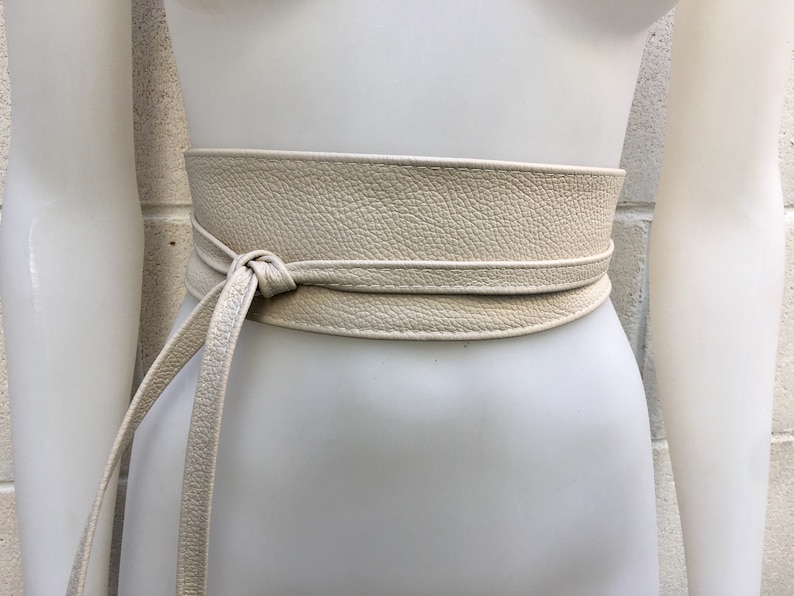 Cream wide waist belt Clearance