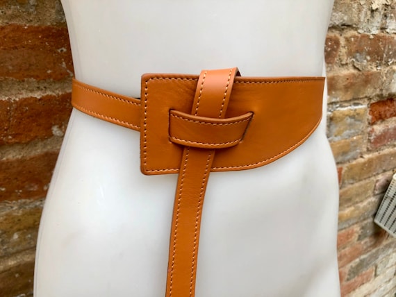 Ceinture obi en cuir style annees 80 Ceinture portefeuille en marron camel. Ceinture en cuir veritable. Ceinture portefeuille marron selle.Ceinture habillee marron tabac Etsy Canada