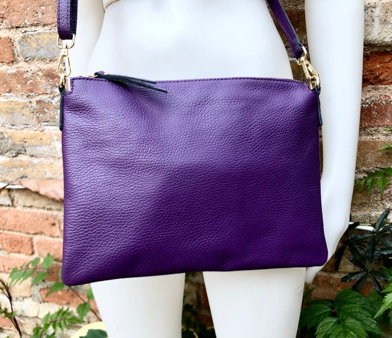 Purple leather purse hotsell