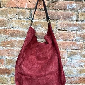 Maroon Small Canvas Crossbody Tote Bag, Book Tablet Bag, Everyday