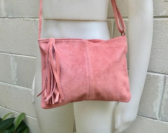 pink suede bag