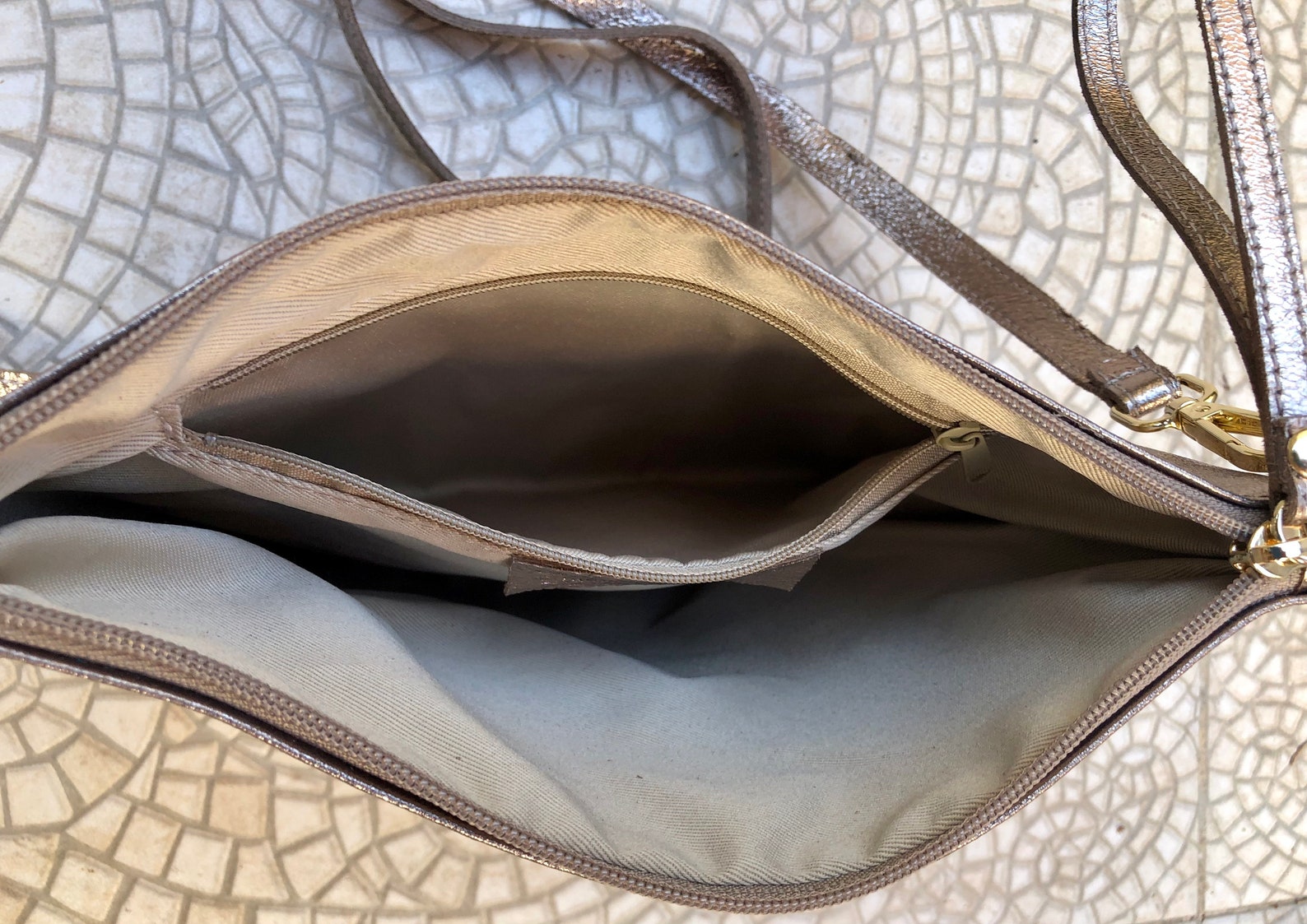 Small Leather Bag in BRONZE .cross Body Bag GENUINE Leather Etsy