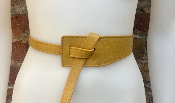 Obi Belt in Genuine Leather. Wrap Belt 
