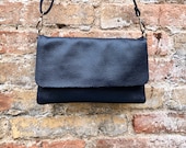 Small leather bag in NAVY BLUE. Crossbody or shoulder bag in