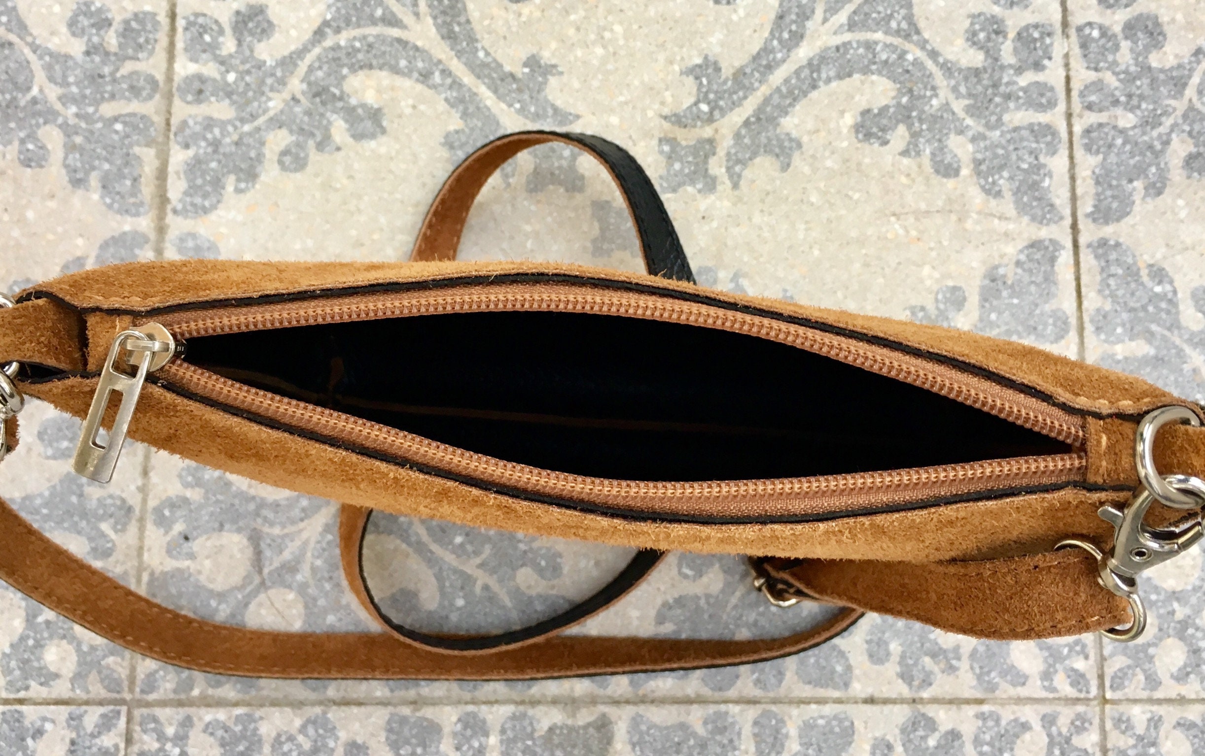 Suede Leather Bag in LIGHT BEIGE. Cross Body Bag, Shoulder Suede Leather Bag in LIGHT BEIGE. Cross Body Bag, Shoulder