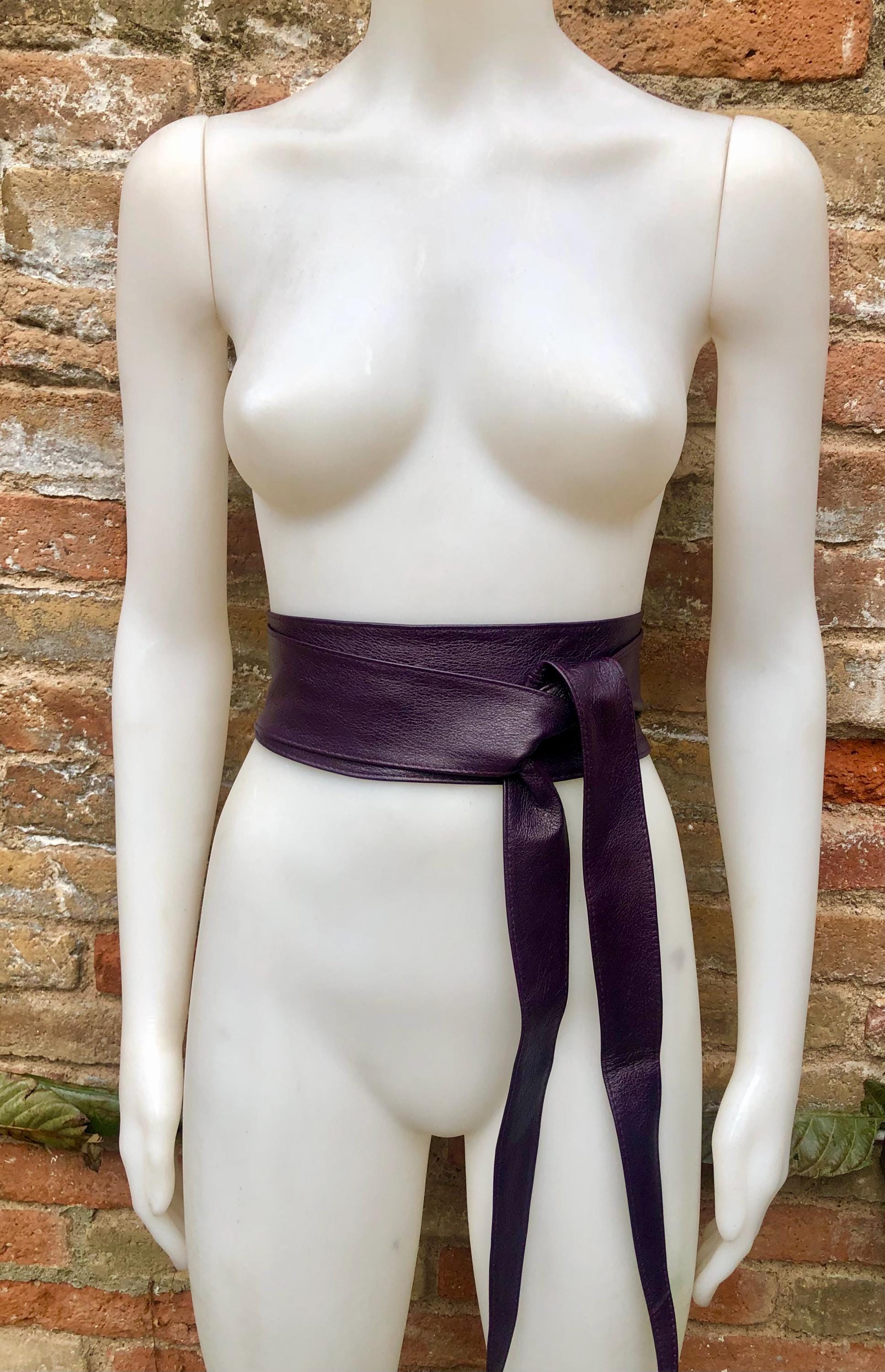 Vintage Womens Statement Belt Pig Purple Tie Waist Wide Fabric Retro 90s Wide 90s Belt - Etsy main image 4