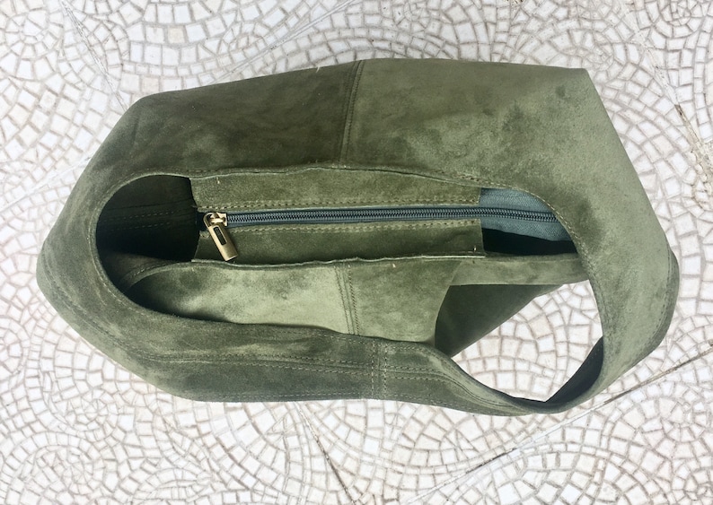 Large Tote Leather Bag in Moss GREEN. Slouch Leather Bag With - Etsy UK