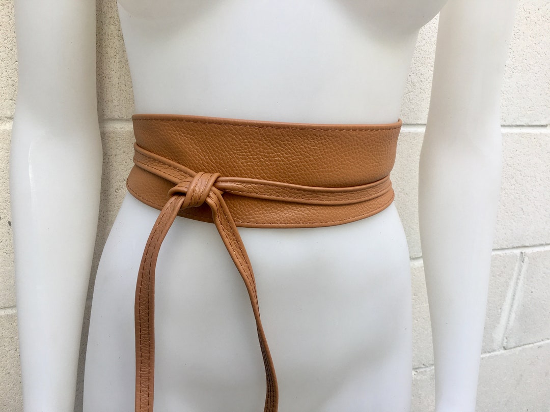 Obi Belt in Soft Leather. Wrap Belt in CAMEL BROWN. Waist Belt in