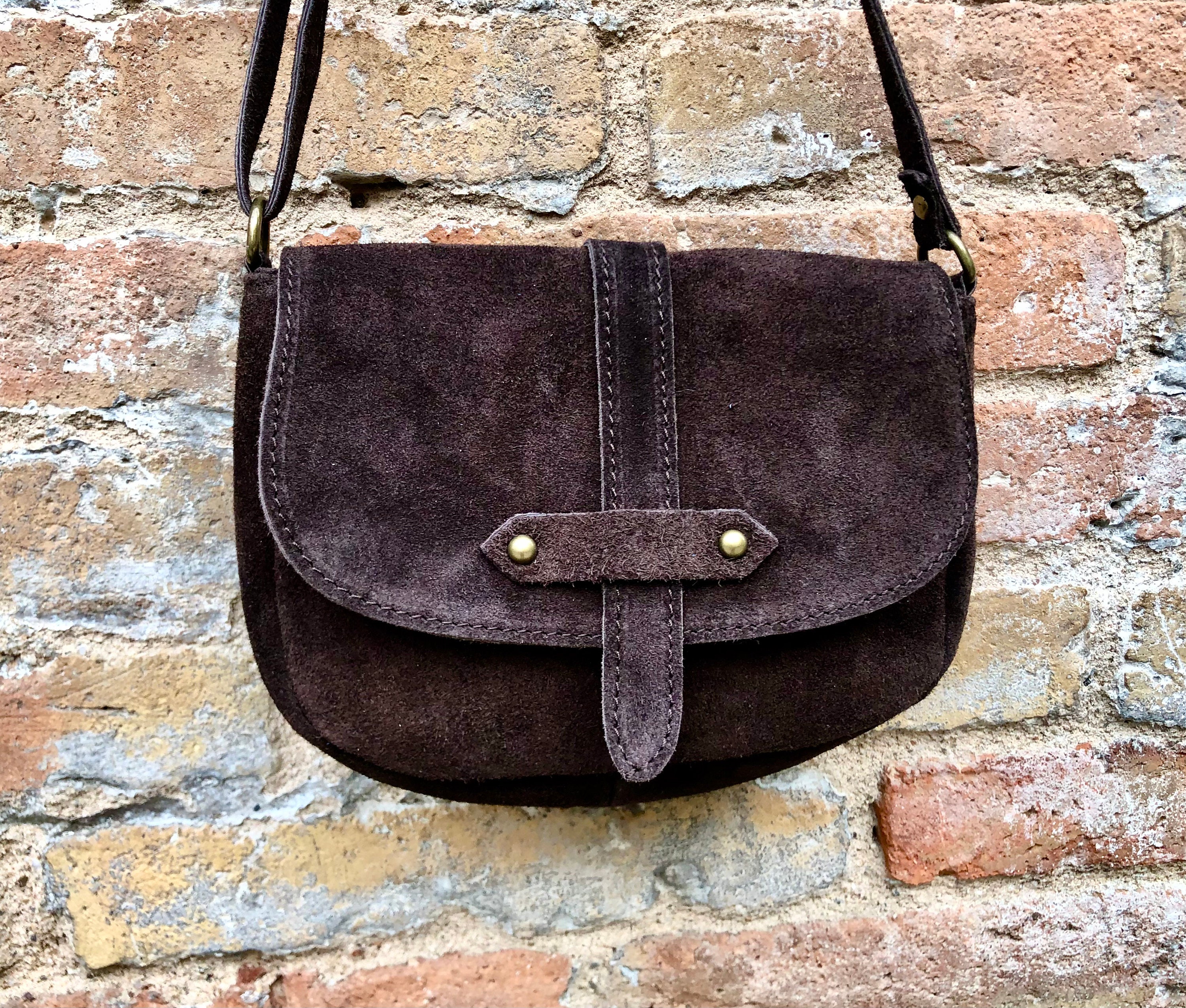 Real Suede Leather Oversize Brown Slouch Bag Chocolate Brown