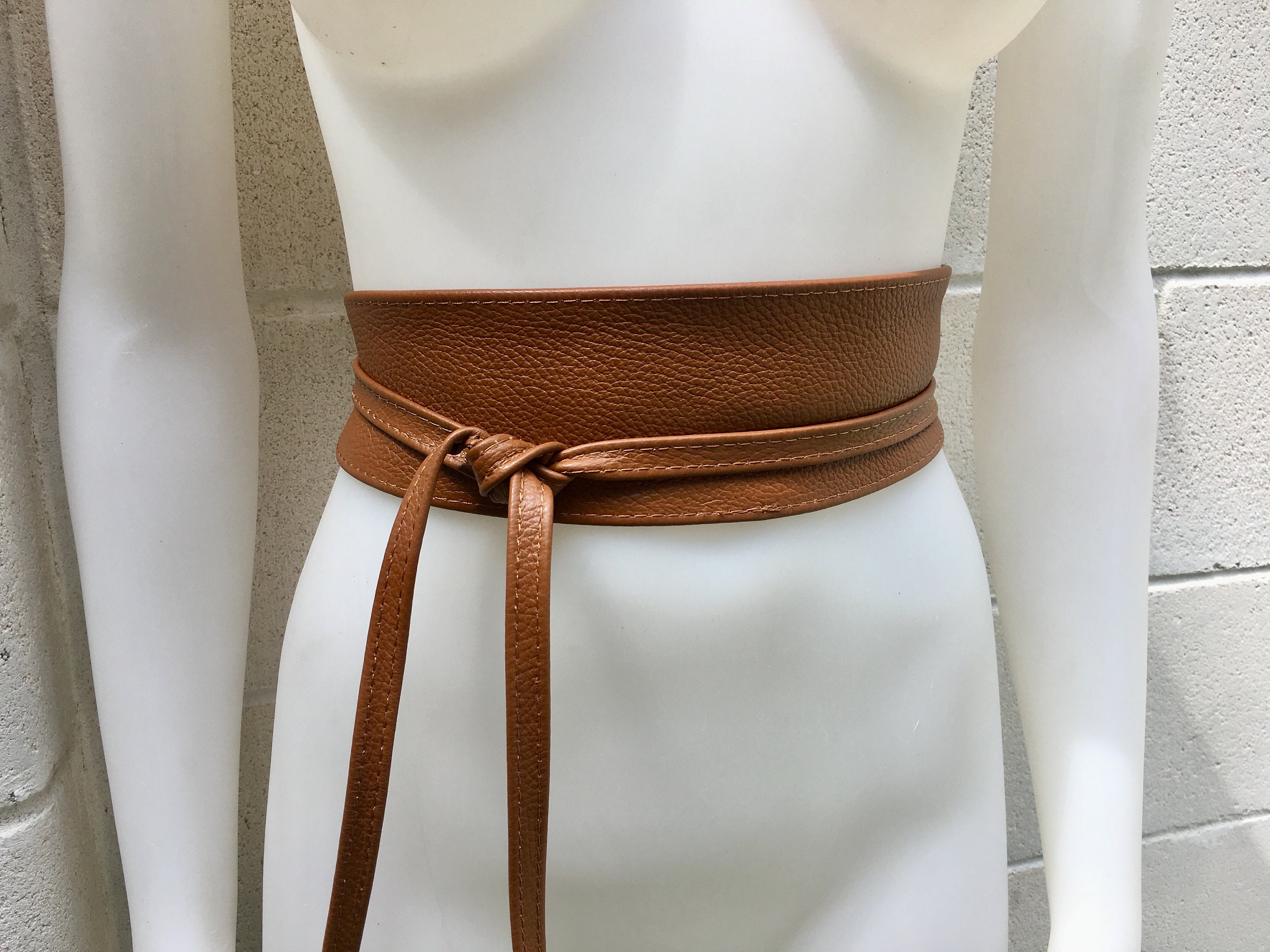 MOTIF waist belt Dark brown/Camel back cross detai Animal Print Reversible Obi Belt, Wide Tie Waist Belt, Snake  main image 3