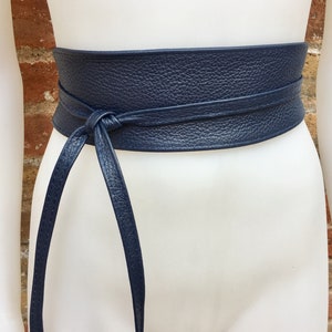 Obi Belt in Soft Wrap Belt in Waist Belt in NAVY