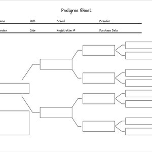 Pedigree Sheet - Farm Planning - Ranch Planning - Printable PDF