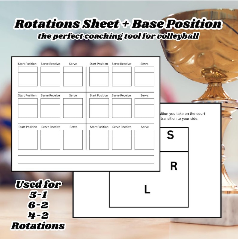 Volleyball Rotation & Base Defense Coaching Tool (PDF Digital Download ...