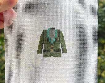 Chaqueta verde de golf, lienzo bordado
