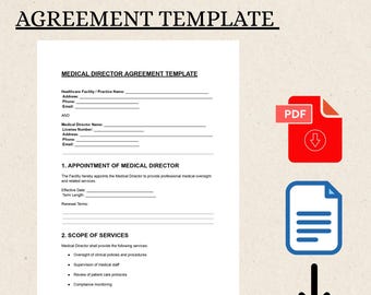 Medical Director Agreement Template | Editable Contract for Clinics, Med Spas & Healthcare Practices | PDF  Word