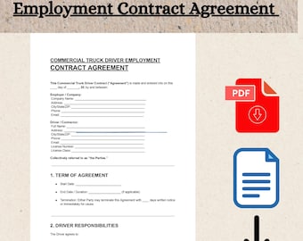 CDLドライバー雇用契約｜トラック運転業務契約書（PDF、Word）
