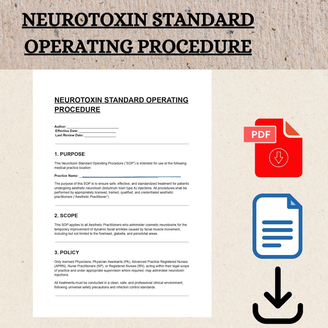 Neurotoxin Standard Operating Procedure SOP | Botox Injection Protocol ...
