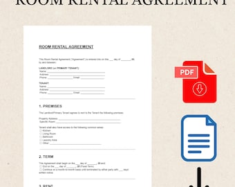 Muster Raum Mietvertrag | Bearbeitbares Lease Form | Mietvertrag | Sofort Download