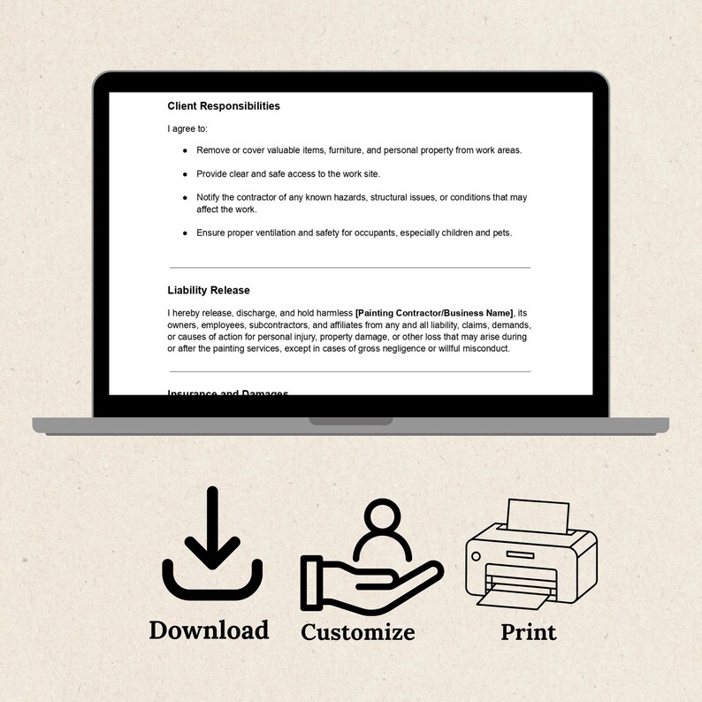 Pilates Liability Waiver Editable PDF Release Form (instant Download