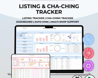 Listing- und Cashback-Tracker | Produktlisten-Tabelle | Umsatz-Dashboard | Verkaufslog für mehrere Shops | Google Sheets-Vorlage