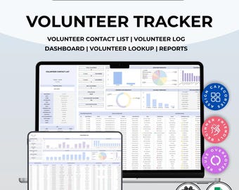 Freiwilligen-Tracker | Stundentabelle | Freiwilligenmanagement | Aktivitätsprotokoll | Vorlage für gemeinnützige Organisationen | Google Tabellen