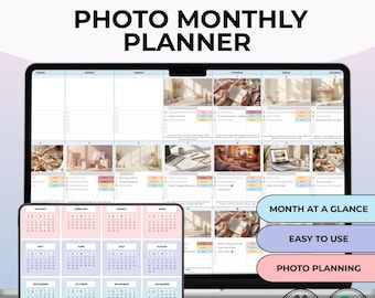 Foto-Monatsplaner | Visueller Google Sheets-Planer mit Fotos und Aufgabenverfolgung