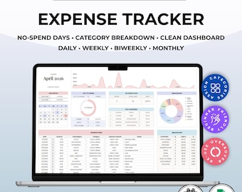 Expense Tracker Google Sheets, Haushaltsplaner-Arbeitsblatt, Monatsbudget, Ausgabenlog, Persönliche Finanzierungsvorlage