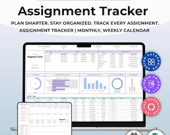 Aufgabe Tracker Google Sheets, Schülerplaner, Hausaufgaben Organisator, Lernplaner Tabelle, Schul Aufgaben-Manager