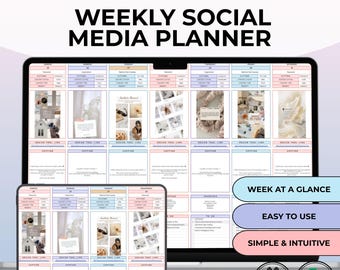 Wöchentlicher Social-Media-Planer | Content-Planungsvorlage für Instagram, TikTok & YouTube | Google Sheets-Planer
