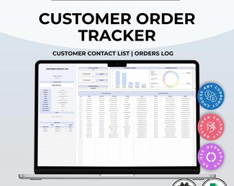 Kundenbestellverfolgung | CRM-Vorlage mit Kontaktliste, Bestellprotokoll, Dashboard, Zahlungs- und Versandverfolgung