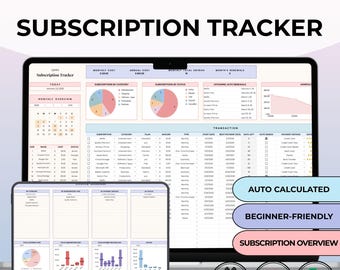 Subscription Tracker Google Sheets|Membership Manager|Digital Download|Easy budget