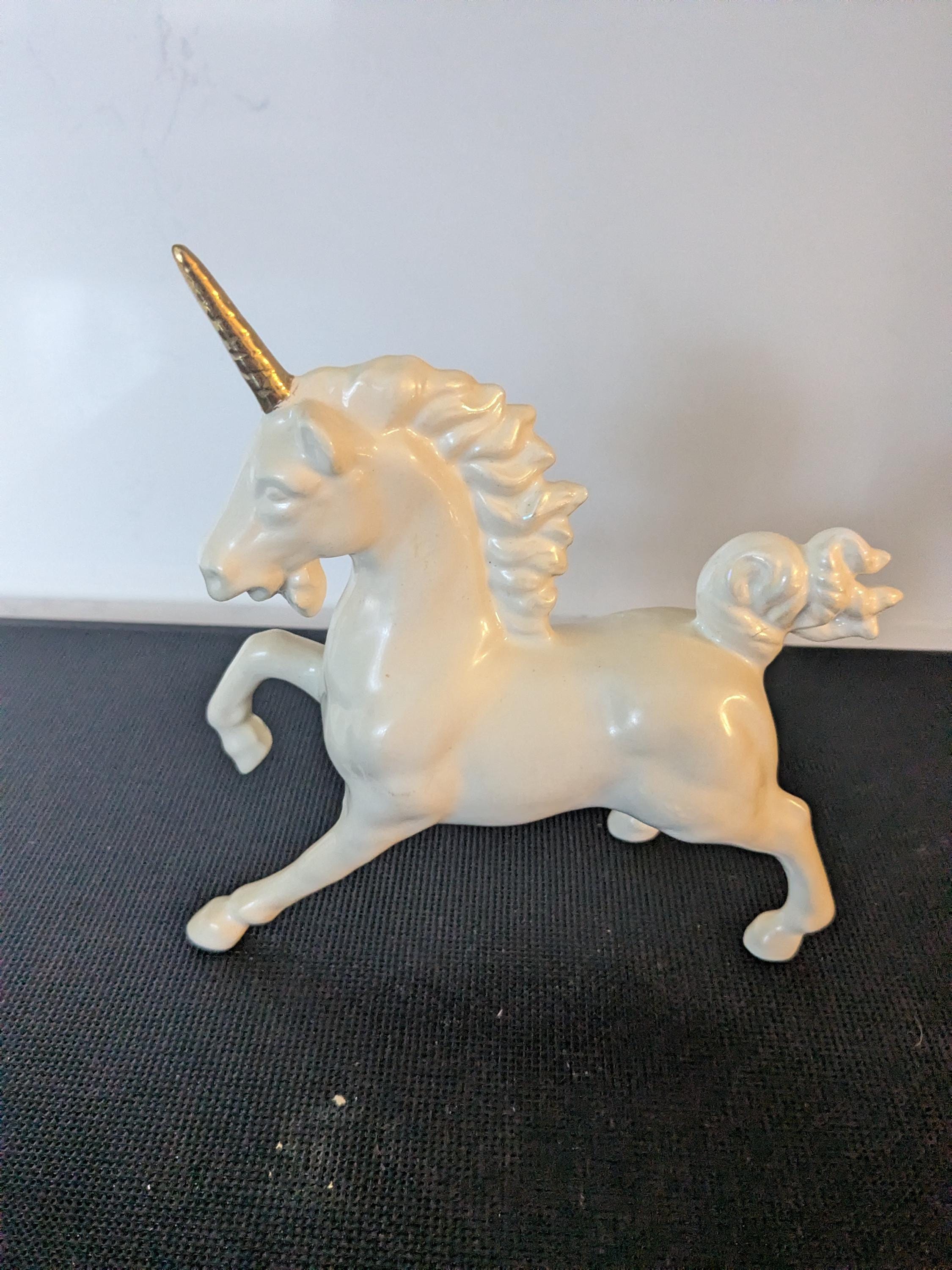 Porcelain White Unicorn With Gold Horn - Etsy