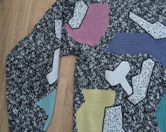 Jersey vintage abstracto de acrílico de los años 80 de Maceys Nueva York.