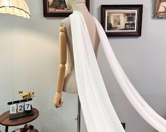 Bufanda de novia de gasa multifuncional, chal de boda color marfil, accesorios de boda minimalistas