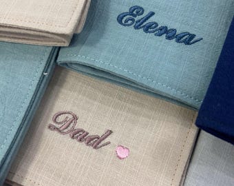 Personalisierte Baumwolle Stickerei Taschentuch Benutzerdefinierte Hochzeit Datum Namen Initialen Taschentuch für Männer Frauen Eltern Hochzeitsgeschenk