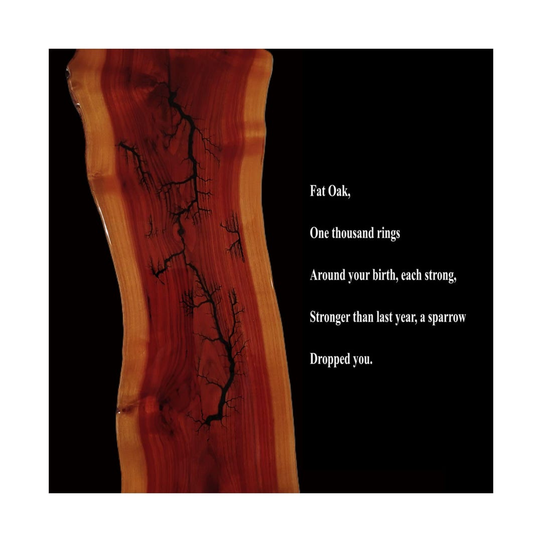 Fat Oak Poem Poster Matte Vertical Poster | Wood Grain Art, Poetic ...