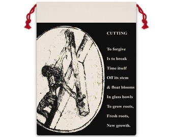 Christian Forgiveness Huge Gift Bag | Crucifixion art drawstring pouch