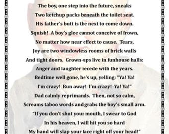 Funhouse Halls, a poem about a child's joy in jokes and Dad's anger