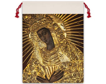 Black Madonna Gift Bag | Religious Icon Drawstring Pouch