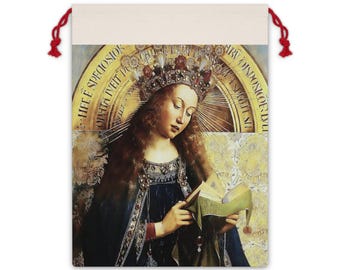 Madonna Icon Large Gift Bag | Religious Art Drawstring Pouch