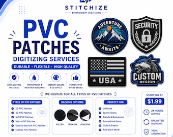 Custom PVC Patches | 2D & 3D Rubber Patches | Velcro, Iron On , Adhesive Backing | Personalized Logo Patches | Custom PVC Badge Manufacturer