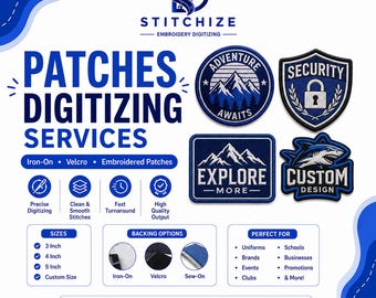 Custom Embroidered Patches | Iron On Patch | Velcro Patch | Sew On Patch | Personalized Logo Patch | Business, Club & Uniform Patches