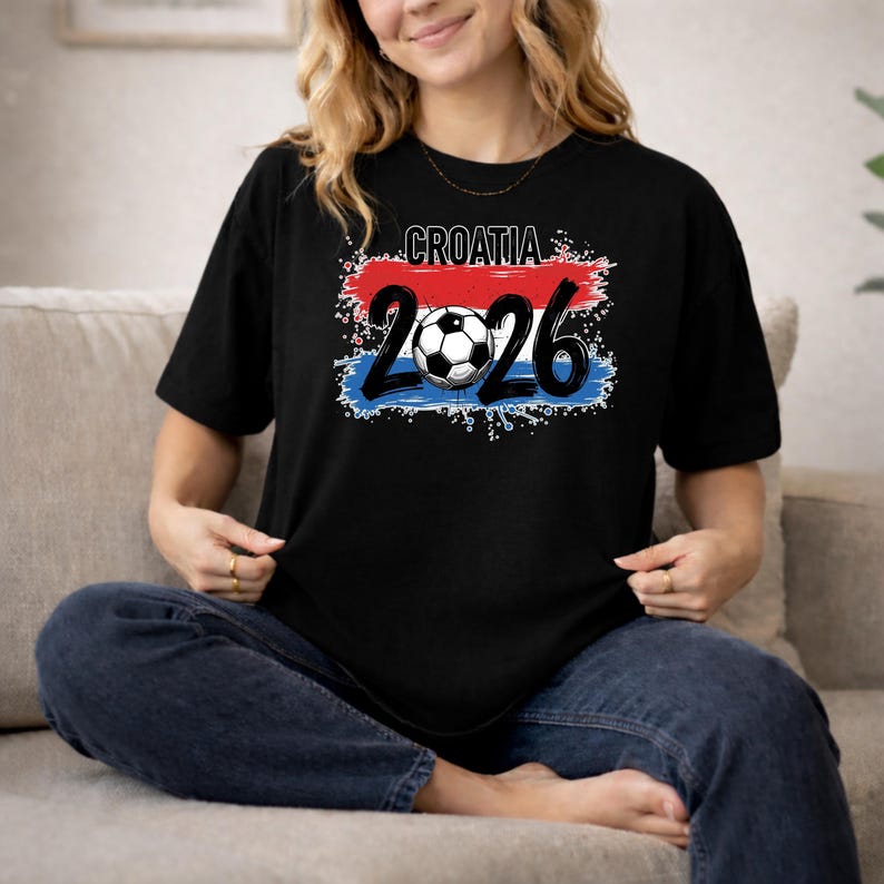 Croatia 2026 Soccer Fan T-Shirt, World Cup Football Graphic Tee image 11