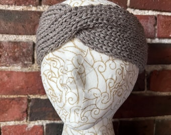 Wool headband ear warmer, handmade, handknit, size Small