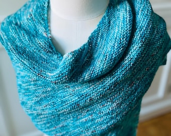 Merino wool shawl, hand knit wool wrap, handmade scarf