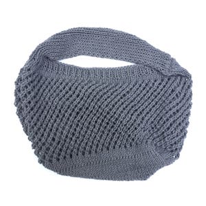 Bag Cotton market tote hand knit grey gray mesh bag image 7