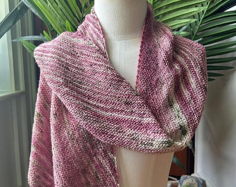 Merino wool shawl, hand knit wool wrap, handmade scarf